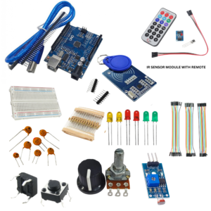 Arduino kit with IR receiver module and remote , RFID card reader and module