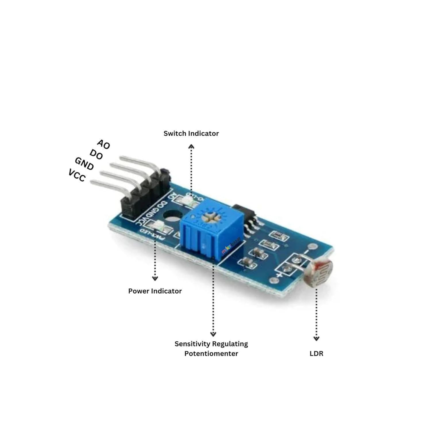 LDR Light Sensor Module (Photoresistor Module) for Arduino [Pack of  2]