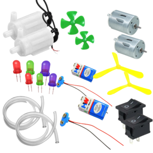 [PACK of 2 ] Water Pump, DC battery, Pipe, Switch, DC motor , fan small, fan big, LED