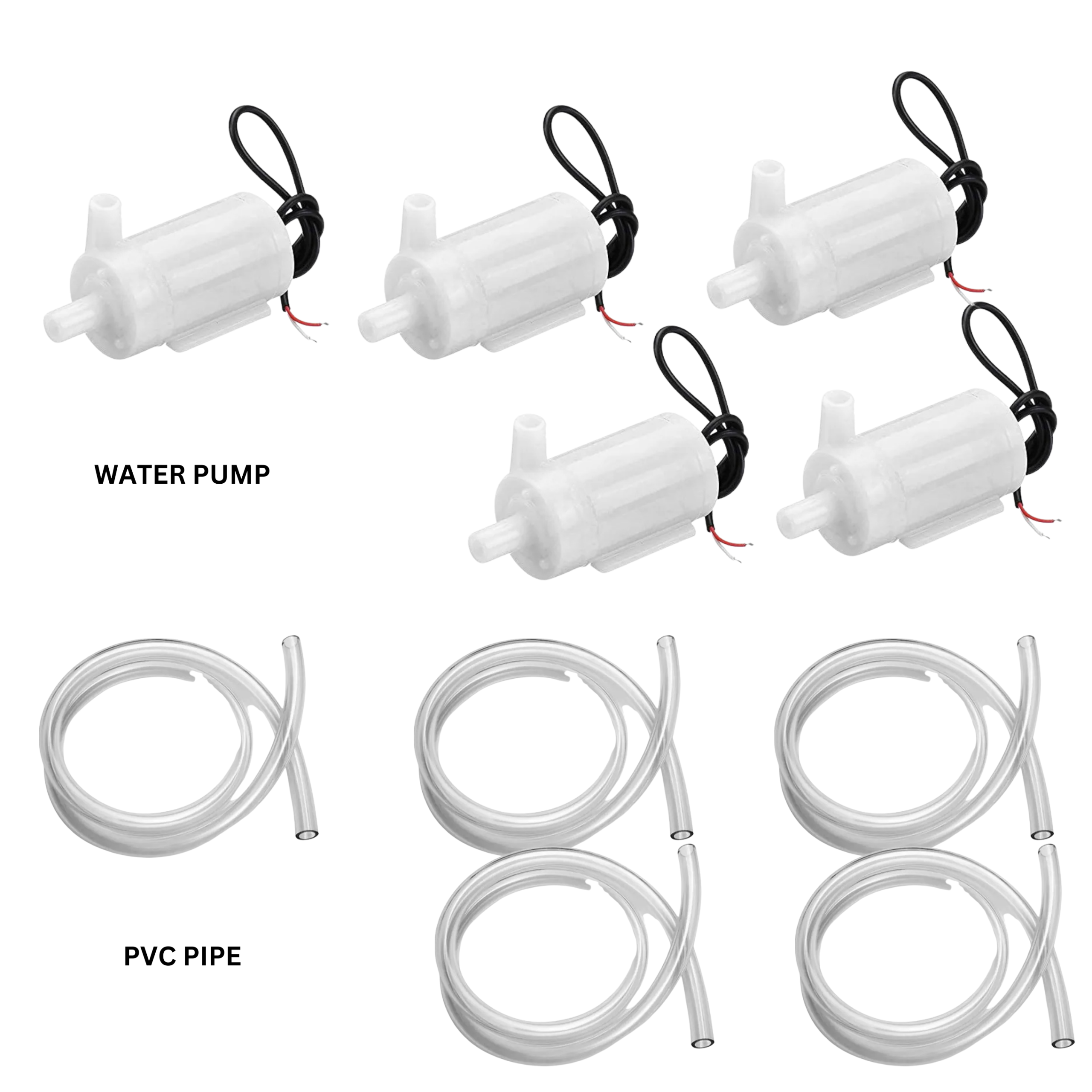 [Pack of 5] 3-6 V DC, 9 V Mini Water Pump with 2 Meter Transparent Pipe for Automatic Sanitizer Dispenser Machine